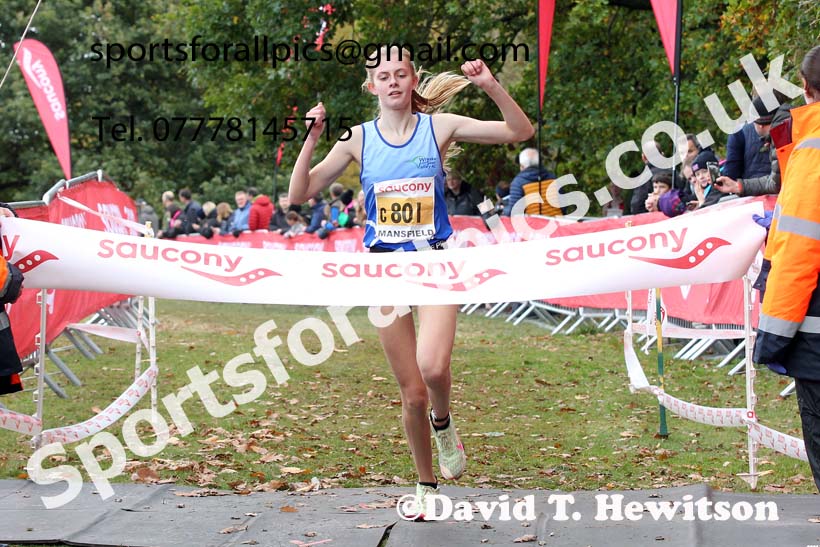 Girls under-15s 2021 National Cross Country Relays, Berry Hill Park, Mansfield. Photo: David T. Hewitson/Sports for All Pics